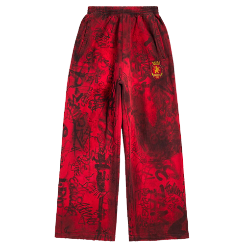 Balenciaga Skater Graffiti Sweatpants Red